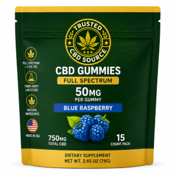 50mg Blue Raspberry CBD Gummies — 15-Pack
